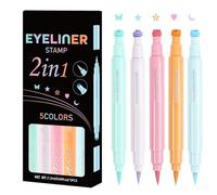 Eoixuqba Eyeliner liquido colorato, per eyeliner liquido,Set di eyeliner ad asciugatura rapida lunga durata | Penna per trucco occhi 2 in 1 doppia estremità da 5 pezzi, set di strumenti per