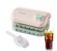 Eoixuqba Vassoio Portaghiaccio con Coperchio e Contenitore, Stampo per Ghiaccio a Doppio Strato per Congelatore, Attrezzo Per Bar Per Cubetti Con Rilascio Facile E Alimentare, Accessorio per Bevande