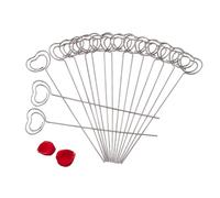 EOJDDPA 50 fermagli per promemoria in metallo argentato fai-da-te in metallo con stella rotonda, amore, cuore, per biglietti fotografici, foto, note, display, decorazione per casa e (Stile cuore)