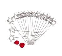 EOJDDPA 50 fermagli per promemoria in metallo argentato fai-da-te in metallo con stella rotonda, amore, cuore, per biglietti fotografici, foto, note, display, decorazione per casa e (Forma di stella)