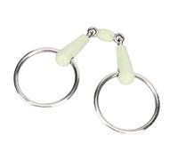 EOJDDPA Anello a Bocca di Cavallo in Acciaio Inossidabile Anello a Mezza Gomma a Prova di arrugginita Anello a Bocca di Cavallo per Allenamento equestre Accessori per Equitazione