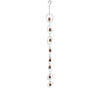 EOJDDPA Campanello da Pioggia sospeso in Metallo, con Catena per Pioggia, di drenaggio Decorativo per grondaia, pluviali, Balcone, Giardino, Esterno, Ferro 401 g