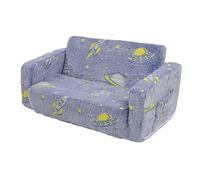 EOJDDPA Divano pieghevole per bambini Divano da lettura per bambini in memory foam che si illumina al buio, in memory foam, a 2 posti, per mobili per l'apprendimento e la sala giochi (Blu)