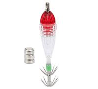 EOJDDPA Esca LED per Pesca Leggera con Esca per Calamari con Gancio Luce Rossa ad Alta intensità per Barca Offshore Vicino alla Riva Pesca sul Fiume sul Lago Poliestere PE 85x18mm 11g
