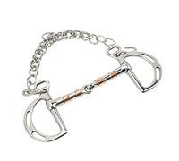 EOJDDPA Morso per Cavallo Morso per Filetto ad Anello a D in Rame in Acciaio Inossidabile con Catena per Bocca di Cavallo da 125 mm