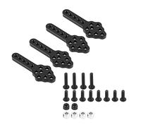 EOJDDPA Piastra di montaggio per ammortizzatore per auto RC, regolabile in altezza, in metallo resistente, set da 4 pezzi per cingolato RC in scala 1/10, colore nero titanio (Nera)
