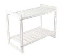 EOJDDPA Scaffale organizer sotto il lavello Scaffale espandibile a 2 livelli in acciaio inossidabile per armadio da Bagno salvaspazio Durevole materiale PP Divisori regolabili Facile