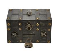 EOJDDPA Scatole del Tesoro in Legno Scatola in Legno Vintage Realizzata a Mano con Mini Chiusura in Metallo per Conservare Gioielli Perla del Tesoro Scatola portaoggetti retrò per