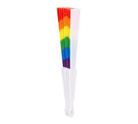 EOJDDPA Ventagli pieghevoli arcobaleno, 5 pezzi, oggetti di scena per | I ventagli luminosi arcobaleno con ossa in plastica liscia creano un'atmosfera calda per le feste per la decorazione della