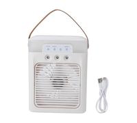 EOJDDPA Ventilatore nebulizzante portatile con serbatoio d'acqua da 400 ml Ventola di raffreddamento ad aria per aromaterapia con olio essenziale da tavolo alimentato tramite USB per (Bianca)