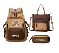 Eojpdji Capybara Set zaino | Simpatico set di per la scuola per bambini | Set da scrittura per bottiglie d'acqua libri giornalieri adolescenti studenti pendolari compleanno viaggi, a, Siehe