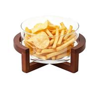 Eojpdji per frutta in , grande, 1800 ml, adatta per alimenti con base in legno, trasparente per insalata e trifle, per cucina, feste di famiglia, feste, pasta, dessert, patatine
