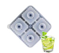 Eojpdji Stampo per cubetti di ghiaccio per cocktail, 4 scomparti, per congelatore, facile da rimuovere, grande forma per casa, bar, whisky, degustazione, campeggio, matrimoni e cocktail
