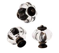 Eokoaiee Set di 12 pomelli in acrilico anticato a forma di zucca, maniglie per armadi, cassettiere, mobili da cucina o camera dei bambini (cristallo)