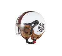 EOLE Casco jet NSWHITE004 bianco e rosso - Omologato ECE R 22.06 - Taglia XL (61 cm)