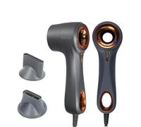EOLUX | Asciugacapelli professionale ionico EX01 | Ergonomico, silenzioso e compatto | Asciugacapelli da viaggio | Protegge i capelli | Controllo della temperatura | Ugelli magnetici | Nero | 900 W