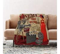 EOMKSE Coperta Morbida - Plaid Divano Super Morbida - Coperta Morbida Leggera Per Letto,Divano,Campeggio e Viaggi,Tema retrò di riprese cinematografiche150x200cm