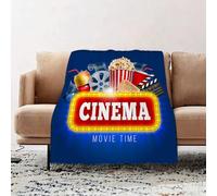 EOMKSE Coperta Morbida - Plaid Divano Super Morbida - Coperta Morbida Leggera Per Letto,Divano,Campeggio e Viaggi,Modello di progettazione del concetto di cinema con pop-corn drink clapboard 150x200cm