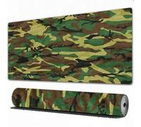 EOMKSE Tappetino per mouse da gioco,grande,antiscivolo,impermeabile,con bordi cuciti,Camouflage, classico motivo mimetico tedesco Forest Jungle Mili Colors,per gaming,ufficio,casa,40x90 cm