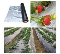 EOMO Pellicola pacciamante in PE Argento-Nero, Copertura for Serre agricole/da Giardino, Controllo Termico/delle Erbacce - 1 pz.(0.012mm 20M)