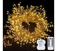 EONANT 100 LED, cavo per fuochi d'artificio, 8 modalità, impermeabile, filo di rame a stella, funzionamento a batteria, camera da letto, giardino, terrazza, matrimonio di Natale (bianco caldo, 1)