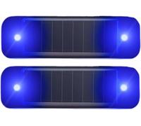 EONANT 2Pack di luci di avviso solari, Striscia di luce di sicurezza LED solare impermeabile Mini, luce di sicurezza di emergenza Mini per auto, bicicletta, moto (Blu)