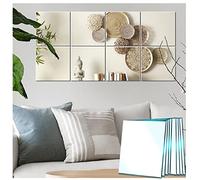 EONAZE Specchio da Parete di Vetro, Specchi Adesivi da Parete per Armadio Interno, Soggiorno, Specchi Decorativi per Camera da Letto (8 Pezzi 20,5 x 20,5cm)