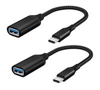 Eono Adattatore da USB C a USB, 2 Pezzi Adattatore USB Type C, Adattatore OTG Conversione da Thunderbolt 3 a USB Femmina Compatibile con MacBook Pro/Air, iPad Pro, Galaxy, Nero