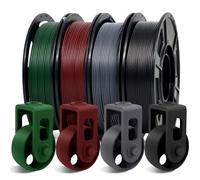EONO PLA filamenti 3D in fibra di carbonio PLA, 250 g x 4 (1 kg), 1,75 mm (± 0,03 mm), alta resistenza e rigidità, per stampanti 3D FDM, Grigio, Nero, Verde Militare, Rosso Vino