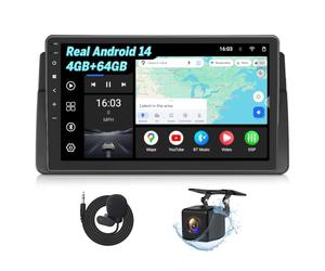 Eonon 9 pollici Android 14 per BMW E46 1998-2006 M3 2000~2006 E46X7A | autoradio schermo da GPS Sat Nav, Wireless CarPlay, Android Auto, telecamera di backup, Wi-Fi/Bluetooth/USB [4+64 GB]
