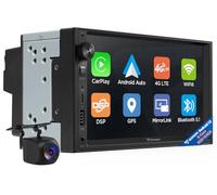 Eonon Android 13 da 7 pollici 2DIN 6+64GB 4G GPS CarPlay Android Auto Mirroring dello schermo Ricarica rapida Bluetooth WiFi Manopola del volume Unità principale con telecamera di retromarcia UX6S