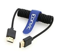 Eonvic 2.1 HDMI 8K Extender - Cavo ad alta velocità a spirale per Atomos Ninja V, Sony a7siii, Portkeys BM5 Monitor (Cavo HDMI intrecciato a spirale nero)