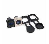 Eonvic Accoppiatore USB 3.0 per montaggio a pannello, connettore USB fisso femmina a femmina, guarnizione anti-allentamento, copertura antipolvere per cruscotto (2 USB 3.0 quadrati)