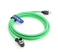 Eonvic Angolo retto M12 4 pin D-code maschio a RJ45 cavo Ethernet industriale schermato CAT5e cavo per fotocamera industriale Cognex (1 m/1 m)
