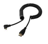Eonvic Cavo a spirale da micro HDMI (angolo sinistro) a HDMI, ad alta velocità, supporta Full 1080P, 4K, UltraHD, 3D, Ethernet e canale di ritorno audio