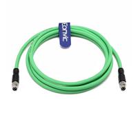 Eonvic Cavo dati di alimentazione industriale M8 a 4 pin A maschio a maschio Cat5e Gigabit Ethernet Shield High Flex per interruttori Beckhoff ZK1090-3191 sensori 10 m