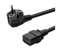 Eonvic Cavo di alimentazione 250V 16A Schuko CEE 7/7 maschio IEC 320 C19 femmina nero 3 metri