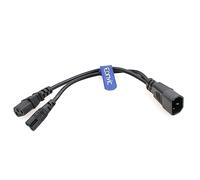 Eonvic Cavo di alimentazione da C14 a C13 + C7 Y, IEC 320 C14 maschio a C13 + C7 femmina splitter cavo adattatore 250 V 10 A, 30 cm