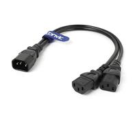 Eonvic Cavo di alimentazione IEC 320, C14 su 2 x C13, spina C14 su 2 x C13, cavo di alimentazione IEC-320, Power Y, cavo adattatore splitter, 250 V, 10 A, 40 cm