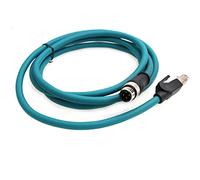 EONVIC Cavo di rete per telecamera industriale Cognex M12 D-Code a 4 pin maschio a RJ45, cavi schermati CAT5e (blu, 2 m)