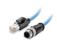 Eonvic Cavo di trasferimento dati industriale M12 maschio a 4 pin maschio a RJ45 ad alta flessibilità Cat6 schermato impermeabile Ethernet ad alta velocità POE PROFINET/EtherNet 2 m