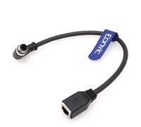 Eonvic Cavo Ethernet da maschio ad angolo retto a RJ45 femmina, ad alta flessibilità, cat. 6, schermato e impermeabile, da M12 a 4 pin, 5 m