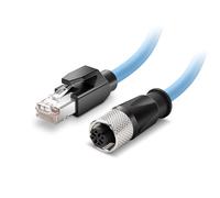 Eonvic Cavo Ethernet industriale M12 a 4 pin femmina da codice D a RJ45 ad alta flessibilità Cat6 schermato impermeabile ad alta velocità cavo di trasferimento dati POE PROFINET/EtherNet 5 m
