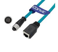 Eonvic Cavo Ethernet industriale M12 A 8 pin femmina a RJ45 femmina Cat6 Gigabit ad alta flessibilità cavo di estensione Ethernet schermato campo cablabile assemblaggio per applicazioni di automazione
