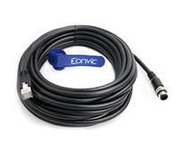 EONVIC Cavo Ethernet M12 a RJ45, maschio a 4 pin con codice D, Cat5e schermato, impermeabile, per telecamere industriali, Ethernet/Profinet/IP/EtherCat (10 m, nero)