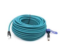 Eonvic Cavo Ethernet schermato M12 X-Type 8 posizioni a RJ45 Cat-7e, impermeabile, cavo di rete industriale ad alta flessibilità per Cognex (25 m, blu)