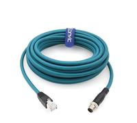 Eonvic Cavo Ethernet schermato M12 X-Type 8 posizioni a RJ45 impermeabile rete industriale ad alta flessibilità cavo per Cognex (8 m, blu)