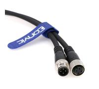 Eonvic Cavo sensore industriale M12 a 4 pin maschio a femmina M12 A codice dritto connettore aviazione stampaggio cavo elettrico Profibus, 5 m, nero