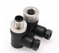 Eonvic - Connettore per sensore industriale ad angolo retto M12 A, codice A, 4 pin, maschio e femmina, connettore per aviazione circolare, impermeabile, adattatore per cavo da 12 mm