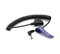 Eonvic D-Tap maschio a DC 5,5 x 2,5 mm cavo a spirale per DSLR Rig Power V-Mount Anton batteria (angolo retto DC)